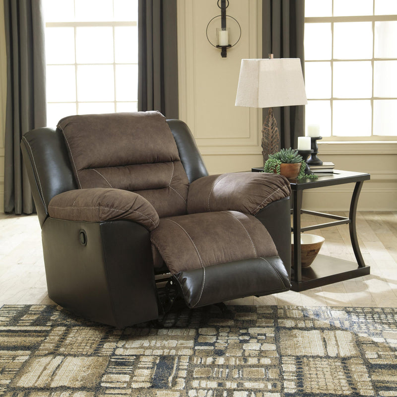 Signature Design by Ashley Earhart Rocker Fabric and Leather Look Recliner 2910125 IMAGE 2