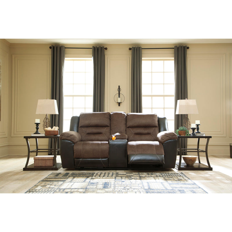 Signature Design by Ashley Earhart Reclining Fabric and Leather Look Loveseat 2910194 IMAGE 4