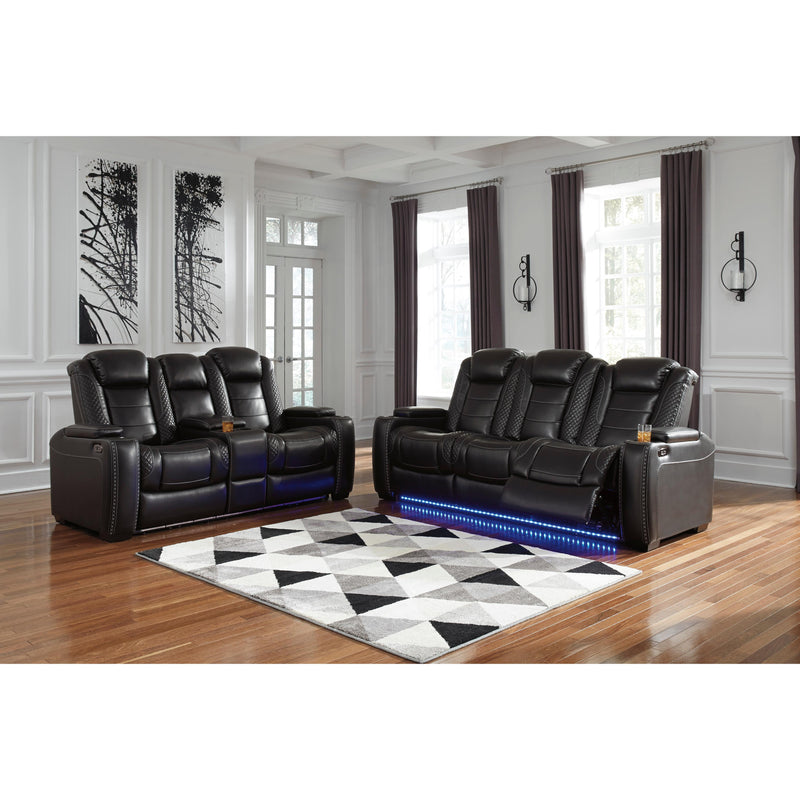 Signature Design by Ashley Party Time Power Reclining Leather Look Sofa 3700315 IMAGE 15