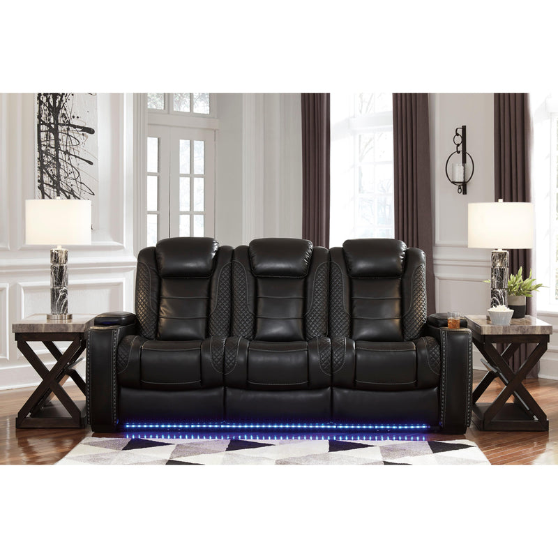 Signature Design by Ashley Party Time Power Reclining Leather Look Sofa 3700315 IMAGE 5
