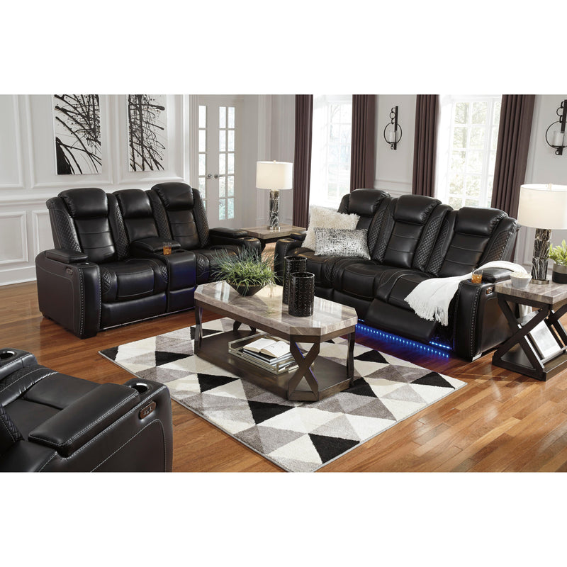 Signature Design by Ashley Party Time Power Reclining Leather Look Loveseat 3700318 IMAGE 17