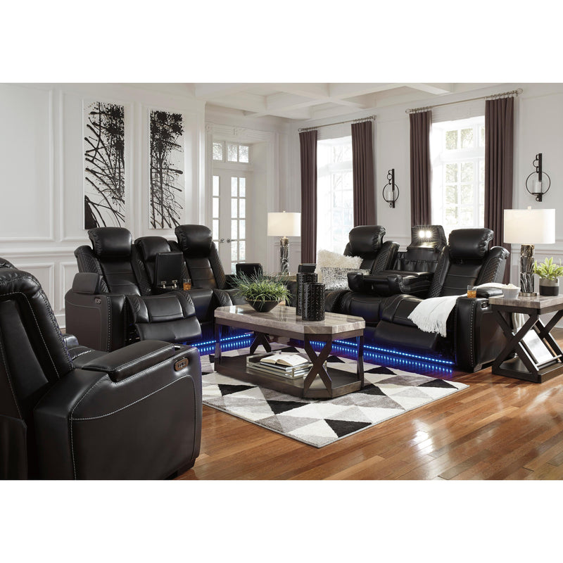 Signature Design by Ashley Party Time Power Reclining Leather Look Loveseat 3700318 IMAGE 20