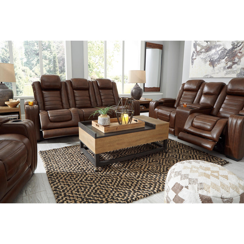 Signature Design by Ashley Backtrack Power Reclining Leather Match Loveseat U2800418 IMAGE 14