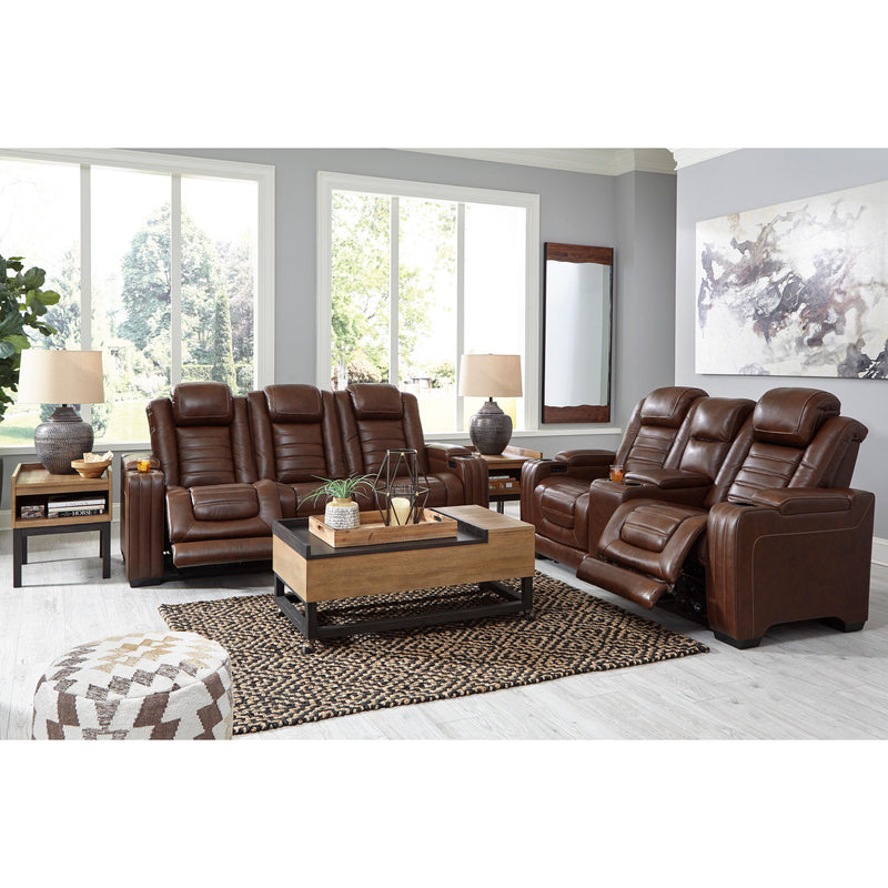 Signature Design by Ashley Backtrack Power Reclining Leather Match Loveseat U2800418 IMAGE 16