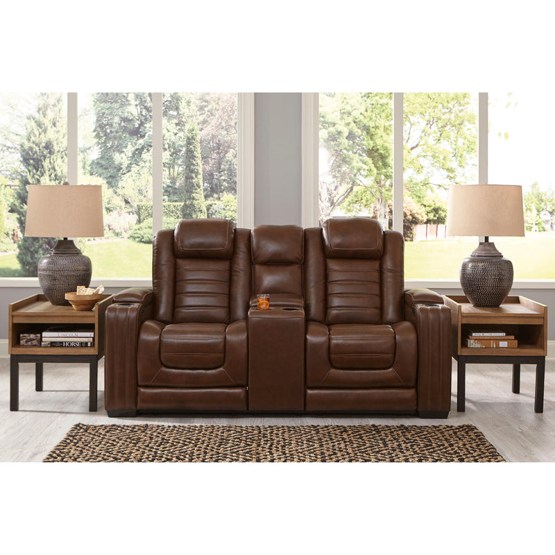 Signature Design by Ashley Backtrack Power Reclining Leather Match Loveseat U2800418 IMAGE 7